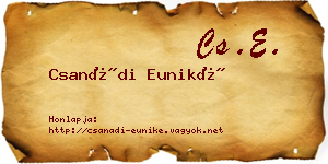 Csanádi Euniké névjegykártya